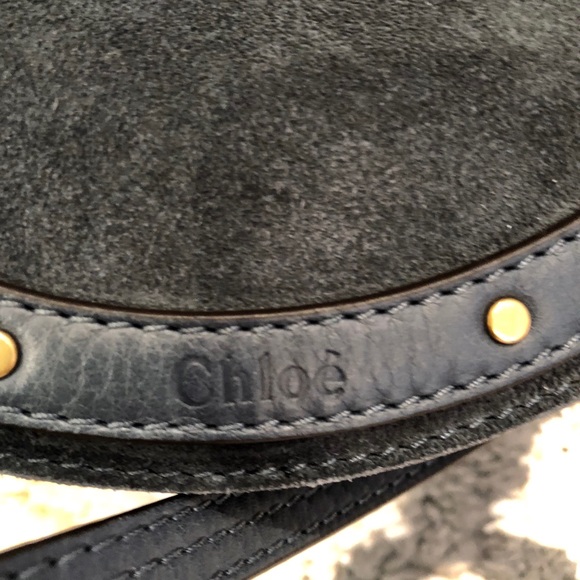 *SOLD*CHLOE Silver Blue Calfskin Suede Small Pixie - Picture 6 of 8